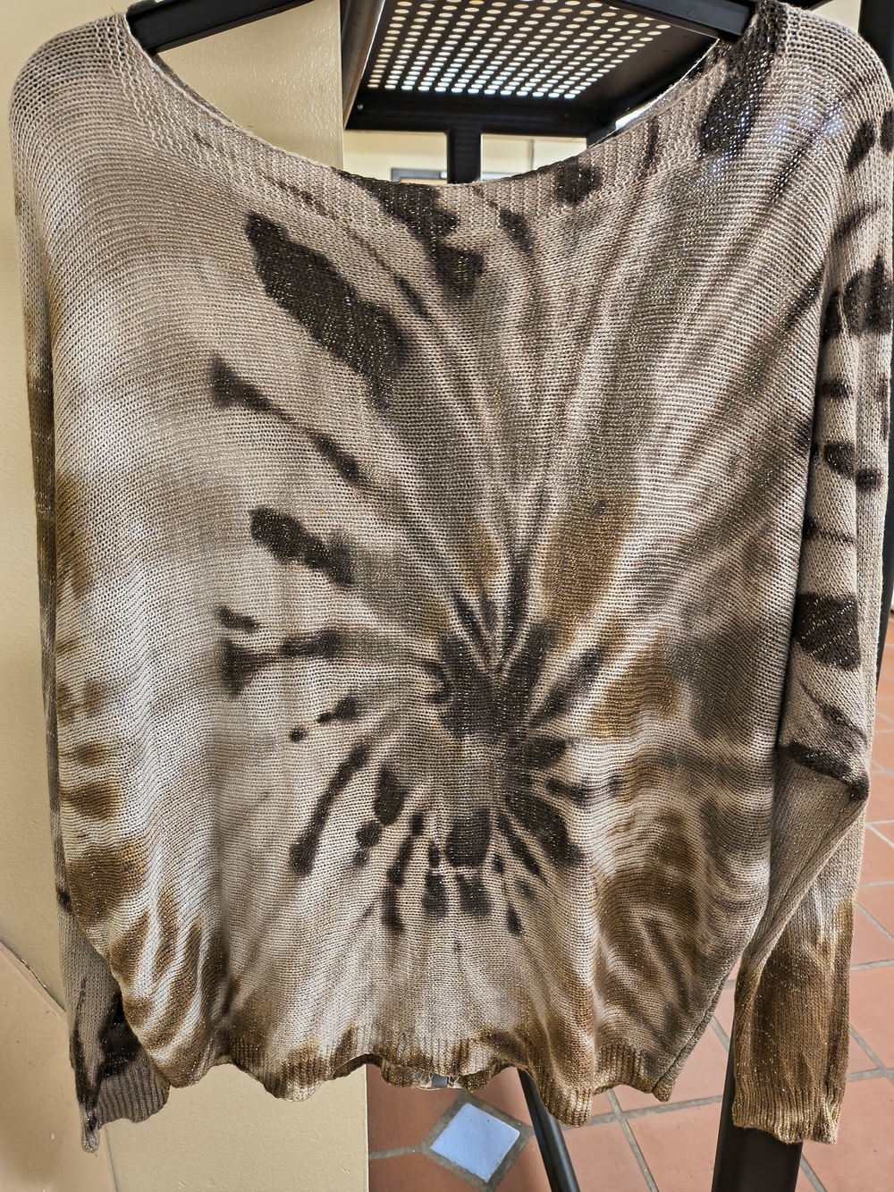 Grey&Violet Women’s Tie-Dye Lightweight Crewneck Sweater Size Lg